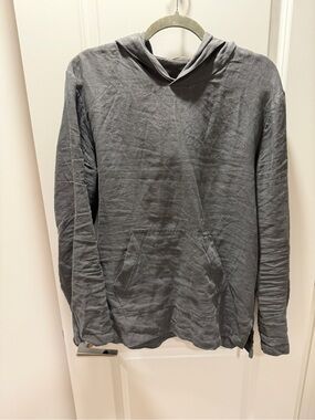 James Perse Men's Charcoal Gray Lightweight Hoodie